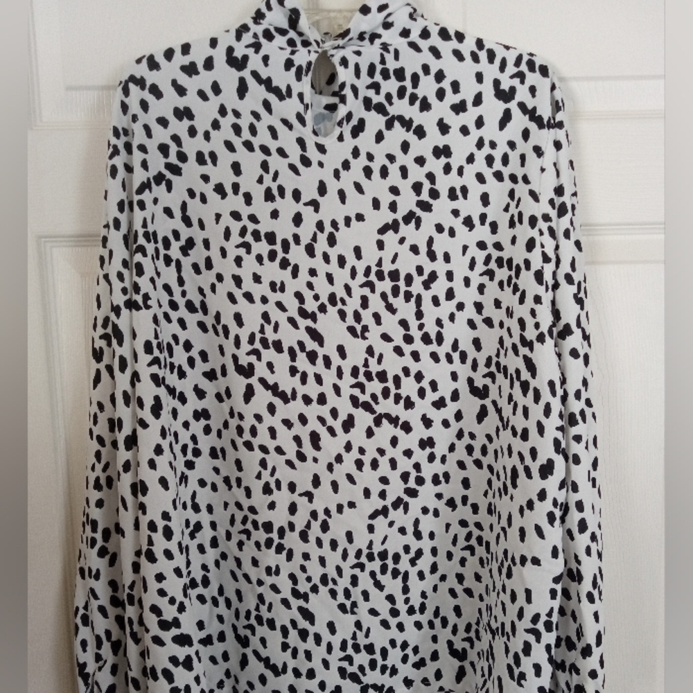 Black and White Dalmatian Print Blouse XXL